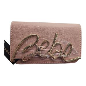 New Bebe Blush Pink GABRIEL CrossBody Handbag‎ Clutch Chain Detail Strap Casual